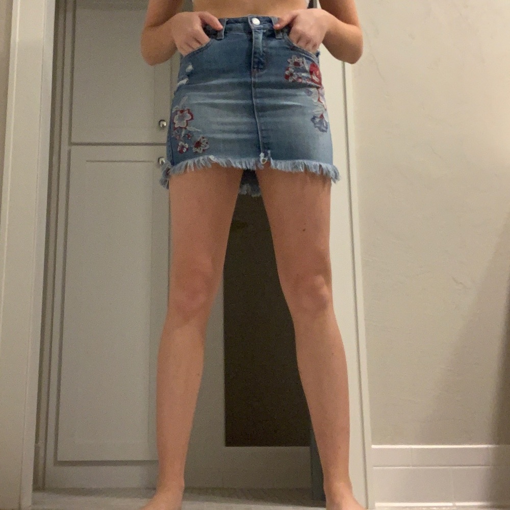 High Waisted Denim Skirt